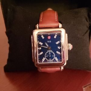 Michele Deco mini with diamond face.